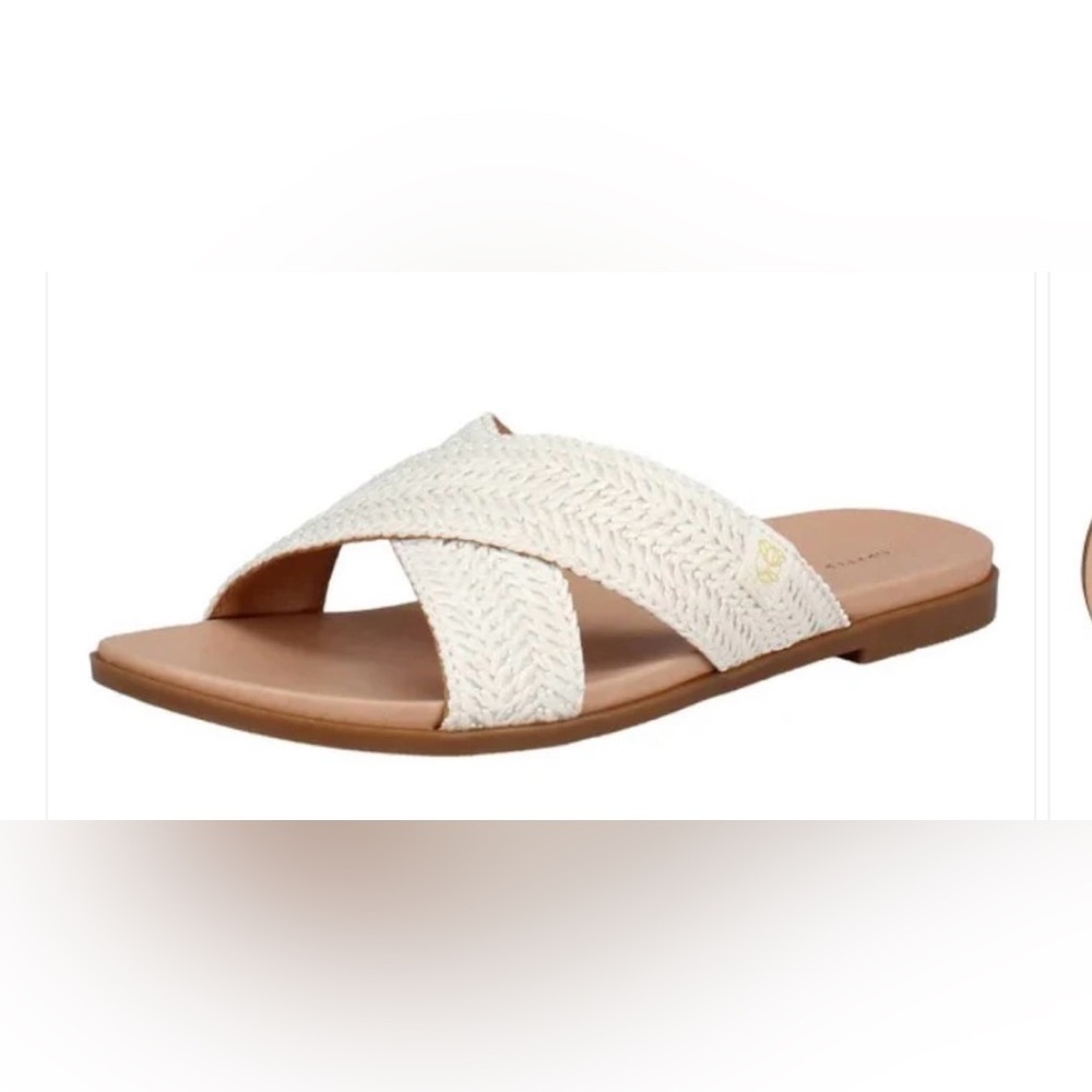 NIB Draper James Alex Raffia Cross Strap Sandals